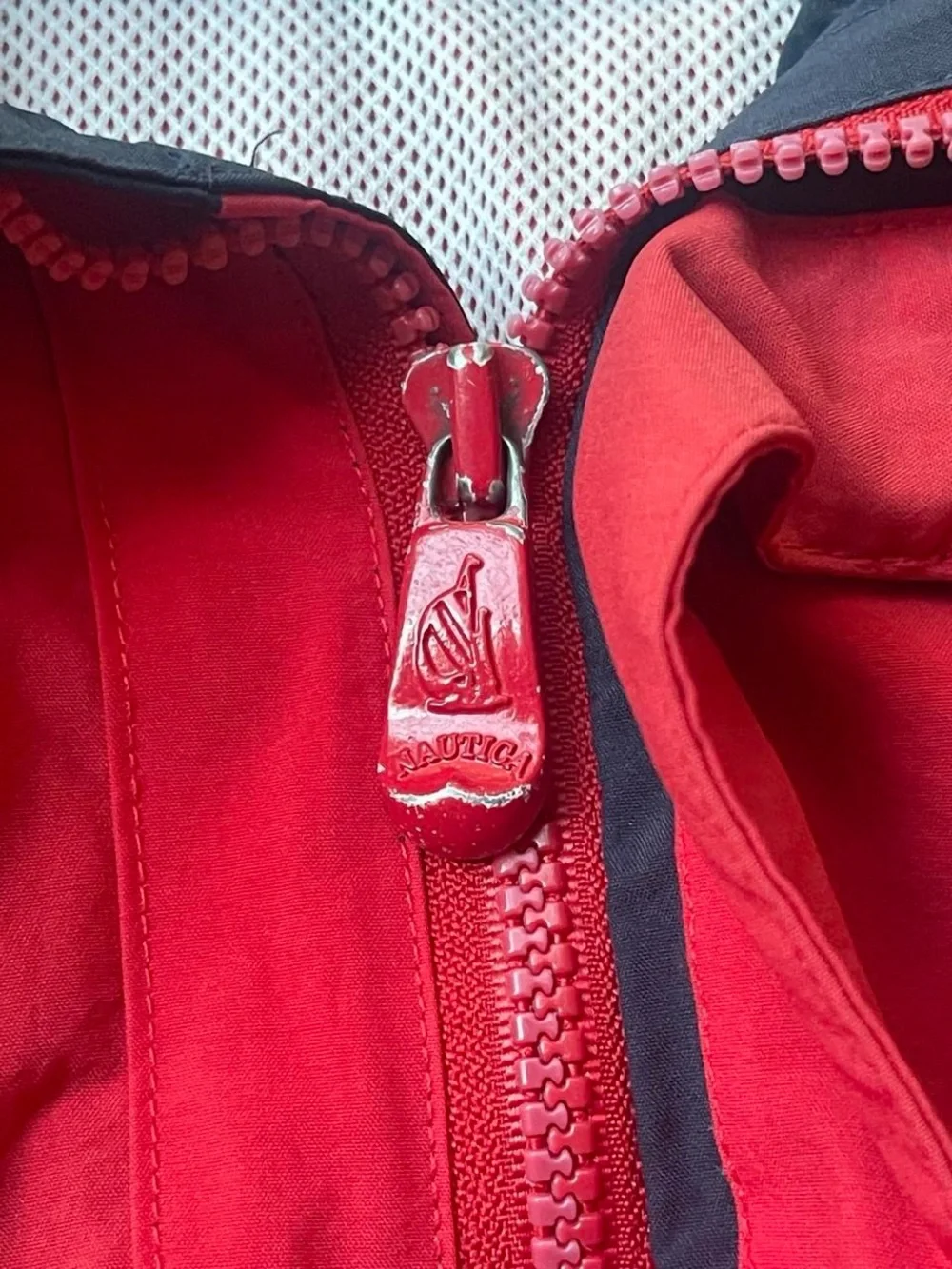90's Vintage Nautica Jacket Windbreaker Red Sailing Mesh Lined Sz M Hoodie